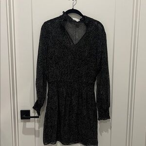 White House black velvet Polka Dot dress